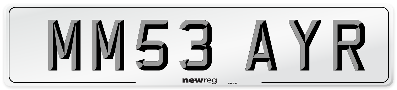 MM53 AYR Number Plate from New Reg